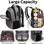 SHRRADOO Travel Laptop Backpack with usb Charging Port for Women & Men School College Students Backpack Fits 17 Inch Laptop (Grey, Large) - Image 4
